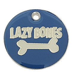 Zinc Alloy Lazy Bone bluce Tag-Pet ID Tag-Pet Tag-FulgorDesign-FulgorPet